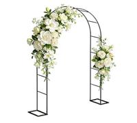 Garden Arch Trellis - Wedding Backdrop Arches, Heavy-Duty Metal Garden Flower Stand, Weatherproof Wrought Iron Arch for Climbing Plants Roses Grapes Vines | Ideal for Patio Lawn Backyard