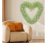 Garden Artificial Topiary Wreath, Valentine Wreaths for Front Door - Simulation Green Leaves Wreath Plastic Artificial Greenery Yard Signs for Gifts Anniversary Wedding Dinner Decor