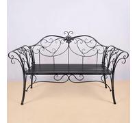 Garden Behes Retro Metal Clearae, 2 Posti con Schienale di Design D Bracciolo, Esterno in Ghisa Fusione di Alluminio Beh per Giardino, Patio, Portico D Cortile Facile Montaggio, Black, 1