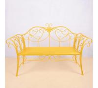 Garden Behes Retro Metal Clearae, 2 Posti con Schienale di Design D Bracciolo, Esterno in Ghisa Fusione di Alluminio Beh per Giardino, Patio, Portico D Cortile Facile Montaggio, Yellow, 1