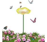 Garden Bird Bath - Decorative Metal Stake, Weatherproof Bird Feeder for Watering, Yard Display Gear, Hummingbird Bath Piece with Rust Resistant Coating, Outdoor Oasis Tool for Perching and Drinking