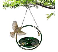 Garden Bird Bath For Outside - Iron, Weather-Resistant Hanging Bird Feeder, 46x25x20cm | Decorative Chain Birds Bath For Finch, Crow, Bluebirds, Backyard, Patio, Deck, Balcony, Tree, Window