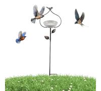 Garden Bird Bath - Metal Water Feeder Rustic Style, Outdoor Bird Fountain Design, Rustic Wildlife Basin Function, Weatherproof Garden Decor Build, Lawn Patio Ornament Use Yard Deck Farmhouse