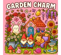 Garden Charm: Cute & Comfy Garden & Flower Designs for Stress Relief and Mindfulness Easy Adult Coloring Book