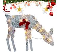 garden Christmas deer, Light Up Reindeer Outdoor Christmas | Iron Moose Lighted Bell Bow | Christmes Daer Decor, Lawn Decoration, Deer Yard Lights Decor for Patio Garden Parties