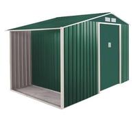 CASETTA RICOVERO ATTREZZI GARDEN COTTAGE CON LEGNAIA METALLO VERDE 278x127xH195