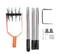 Garden Cultivator Tool Stainless Steel Lawn Reseeding Garden Tool Adjustable Handle Garden Soil Loosener with Weeding Blade for Soil Mixing (3 Sections)
