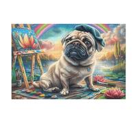 Garden Cute Pug Puzzle 1000 Pezzi Gioco Educativo Familiare Premium Splendid Celestial Critters Per Adulti Intelligenza Creativa Idea Regalo Natale Per Tutta La Famiglia 1000 PCS