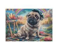 Garden Cute Pug Puzzle 300 Pezzi Sfida Impossibile Adulti Splendid Celestial Critters Rompicapo Difficile Per Amanti Del Puzzle Intelligenza E Pazienza Regalo Per Lui 300 PCS