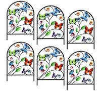 Garden Decorative Fence - Metal Wire Border | 6-Pack Flower Bird & Butterfl