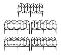 Garden Edging - 5 Piece PP Black Flexible Strip | Flower Bed Border, Lawn Edge Guard, Pathway Separator, Landscaping Trim, Outdoor Patio Yard Walkway Use Durable Ground Divider
