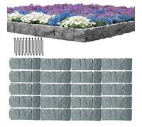 Garden Edging Border - 20 pezzi Waterproof Staked Fake Stone, Landscape Yard Border, Decorative Garden Edge Design, Easy Install Outdoor Landscaping Solution For Sidewalk Driveway Patio Yard Lawn Cour