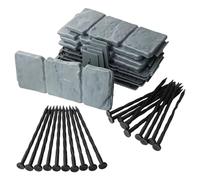 Garden Edging Border, 20 Pieces Waterproof Faux Stone Staked Edging for Lawn and Flowerbed Decoration, Patio and Sidewalk Landscaping, Sidewalk Use, Easy Installation, 9.84x3.94 inches