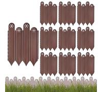 Garden Edging, Decorative Fence Yard, Interlocking Animal Barrier, Rust-Proof Yard Fencing, Easy Assembly, 10 Sets, Outdoor Patio Flower Bed Use, 30x21x1cm White, Black, Brown, Green