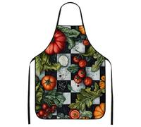 Garden Elements Grembiuli per cucinare, Vintage Harvest Vegetale Patterns Kitchen Chef, Autumn Charmed Home Cooking, Verde, 24x31 Inch