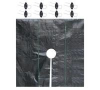 Garden Fabric - Grass Tarp | Black Landscape Cover with Nails for Hillside Erosion Gravel Pathway Artificial Turf Playground Flower Beds