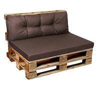 Garden Factory - Cuscini per bancali, Cuscini per divano di pallet, Seduta, Schienale o Set V1, Cuscino laterale 60x40 Marrone
