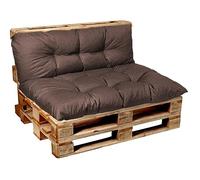 Garden Factory - Cuscino per bancale, Cuscini per Pallet, Seduta, Schienale o Set, Trapuntato, Cuscino Laterale 60x60 Marrone