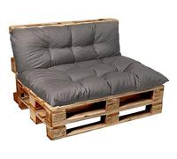 Garden Factory - Cuscino per bancale, Cuscini per Pallet, Seduta, Schienale o Set, Trapuntato, Cuscino Laterale 60x40 Grigio