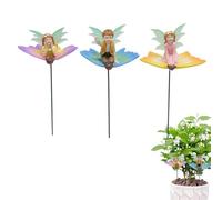 Garden Fairy Butterfly Stakes, Resin Garden Fairy Spape,3X resina all'aperto pali luminosi - Pathway Figures Floor Plug Ornamento Creare Un'atmosfera da sogno per il compleanno, la festa