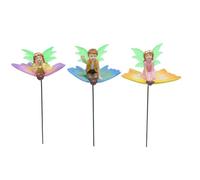 Garden Fairy Buttery Stakes, Resin Garden Fairy Stake,3X Decorazione di pali di Fata di Fiori Luminosi | Figure di via Ornamento di Spina da Pavimento un ambiente da sogno per il compleanno, il