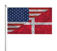 Garden Flag America E Danimarca Il Regno Di Danimarca Il Triangolo Danese Bandiere Da Giardino Premium Outdoor Flag Doppia Cucitura Bandiera Da Cortile Per Calcio Vacanze Interno 90X150Cm
