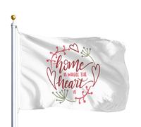 Garden Flag Casa È Dove Si Trova Il Cuore Outdoor Flag Premium Bandiere Da Giardino Colore Vivido Bandiera Da Cortile Per Calcio Vacanze Sbarra 90X150Cm