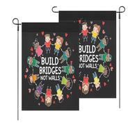 Garden Flag Costruisci Ponti, Non Muri Decor Bandiera Resistente Ai Raggi Uv Bandiere Pirata Per Activités Sportives Interno Bar 3X5Ft