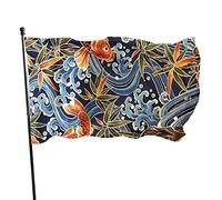 Garden Flag Cute Fish Ocean Waves Colore Vivido Bandiera Durevole Bannière Per Home Giardino Interno 90X150Cm