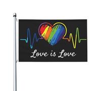 Garden Flag L'Amore È Amore Arcobaleno Gay Durevole Bandiera Doppie Cuciture Bannière Per Raduni Eventi Marce 3X5Ft