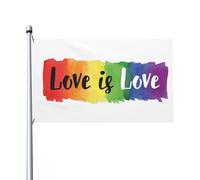 Garden Flag L'Amore È Amore, Orgoglio, Arcobaleno Gay Poliestere Bandiere Pirata Coutures Doubles Bannière Per Home Interno Activités Sportives 3X5Ft