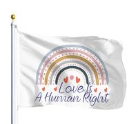 Garden Flag L'Amore È Un Diritto Umano Outdoor Flag Resistente Alle Intemperie Bandiera Da Cortile Lavabile Bandiere Da Giardino Per Attività Di Strada Sbarra Soggiorno 90X150Cm