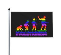 Garden Flag L'Evoluzione Dell'Uomo Scimmia Arcobaleno Personalizzata Bannière Decor Bandiera Per Esterno Bar Giardino 3X5Ft