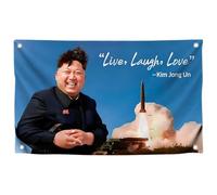 Garden Flag Live Love Laugh Kim Jong Bandiera Pirata Robuste Decorative Flag Occhielli In Ottone Bandiere Da Esterno For Esterno Camera Da Letto Giardino 90x150cm