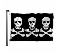 Garden Flag Teschio Nero Ossa Incrociate Pirata Di Halloween Bandiera Da Cortile Premium Bandiere Da Giardino Decorative Outdoor Flag Per Giardino Vacanze Camera Da Letto 90X150Cm