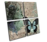 Garden Flower Vintage Floral MULTI TELA parete arte foto stampa