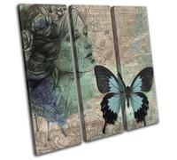 Garden Flower Vintage Floral TREBLE TELA parete arte foto stampa