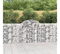 Garden Gabion Baskets 40 Pcs Galvanized Steel Wire Mesh Rock Wall Barrier 200x30x100/120cm for Outdoor Decorative Fence and Retaining Wall Construction