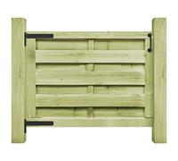 Garden Gate 100x75 cm Green Impregnated | Doghe verticali, traverse orizzontali, viti incluse, cerniere escluse, legno e con imperfezioni