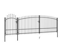 Garden Gate with Spear Tips 5x2.25m Black - Durable Metal Fence for Home & Garden Security - Sturdy Lock for Privacy & Protection