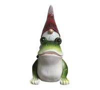 Garden Gnome Decor, Gnome Riding Frog Resin Decoration, Miniature Faceless Sculpture for Garden, Living Room, Yard, Backyard, Bedroom, Desk, 6x8.5x12cm