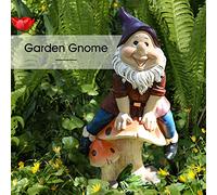 Garden Gnome - Gartenzwerg divertente | Statue del giardino | Nani seduti su statue da giardino dei funghi Gartenzwrg Mittelfinger Biancaneve e sette nani che hanno resistito alle intemperie de