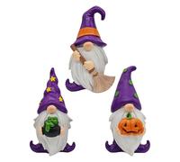 Garden Gnomes - 3 pezzi ornamenti artigianali in resina, decorazione per festa, statuette di Halloween decorazione | Set di statue gnome, oggetti da collezione decorativi per tavolo, ingresso, L