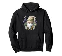 Garden Grandpa Gnome With Lilac Plants In Pots For Summer Felpa con Cappuccio