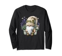 Garden Grandpa Gnome With Lilac Plants In Pots For Summer Maglia a Manica