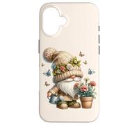 Garden Grandpa Summer Gnome With Watering Can Cute Butterfly Custodia per iPhone 16