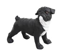 Garden Haba - Statue a forma di cane grasso carino e divertente, scultura in resina, statuette di cani di sabbia per esterni, decorazione per patio, prato, cortile, arancione, nero