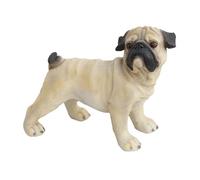 Garden Haba - Statue a forma di cane grasso, simpatico e divertente, scultura in resina, statuette di cani di sabbia per esterni, decorazione per patio, prato, cortile, arancione, grigio