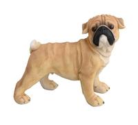 Garden Haba - Statue a forma di cane grasso, simpatico e divertente, scultura in resina, statuette di cani di sabbia per esterni, decorazione per patio, prato, cortile, arancione, giallo