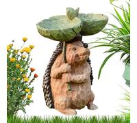 Garden Hedgehog Figurine - Giardino Hedgehog Statua con mangiatoia per uccelli | Scultura paesaggistica in resina per il Portico del Patio del all'aperto